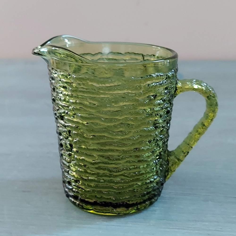 Small Pressed Glass Pitcher - Picture 1 of 8